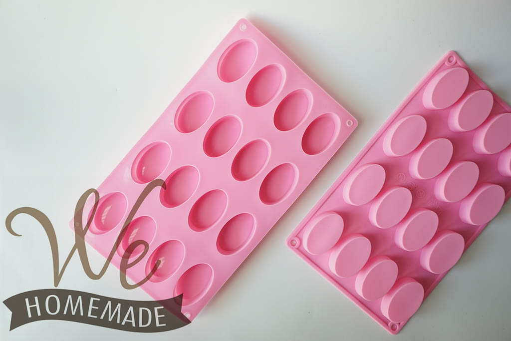 MBS03 แม่พิมพ์ซิลิโคน ขนม เค้ก พุดดิ้ง ช็อคโกแลต หรือ สบู่ 16 หลุม รูปวงรี 25ml