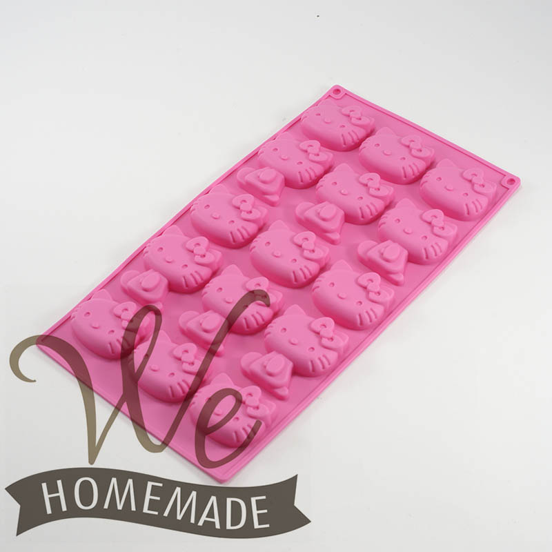 MCS75 แม่พิมพ์ ซิลิโคน วุ้น Silicone mold การ์ตูน คิตตี้ 15 หลุม
